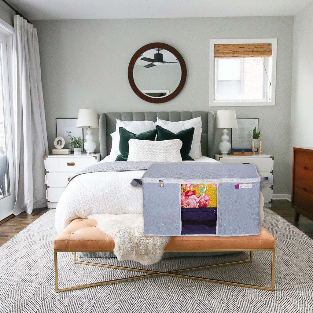 Storage Bag-UnderBed Blanket Storage Bag Covers With Handles(Set of 2) of 66 liter