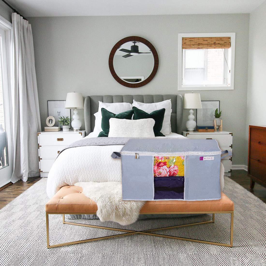 Storage Bag-UnderBed Blanket Storage Bag Covers With Handles(Set of 2) of 66 liter